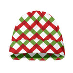 Merry Christmas Checkered Pattern Print Beanie