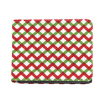 Merry Christmas Checkered Pattern Print Bifold Wallet