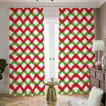 Merry Christmas Checkered Pattern Print Blackout Pencil Pleat Curtains