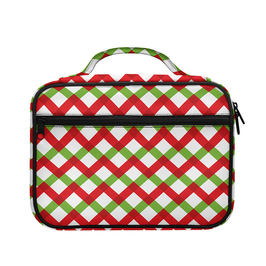 Merry Christmas Checkered Pattern Print Briefcase Bible Bag