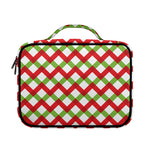 Merry Christmas Checkered Pattern Print Briefcase Bible Bag