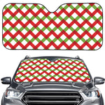 Merry Christmas Checkered Pattern Print Car Windshield Sun Shade