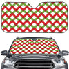 Merry Christmas Checkered Pattern Print Car Windshield Sun Shade