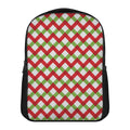 Merry Christmas Checkered Pattern Print Casual Backpack