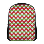 Merry Christmas Checkered Pattern Print Casual Backpack