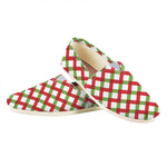 Merry Christmas Checkered Pattern Print Casual Shoes