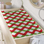 Merry Christmas Checkered Pattern Print Changing Pad Cover