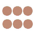 Merry Christmas Checkered Pattern Print Coaster Set