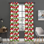 Merry Christmas Checkered Pattern Print Curtain