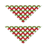 Merry Christmas Checkered Pattern Print Dog Bandana