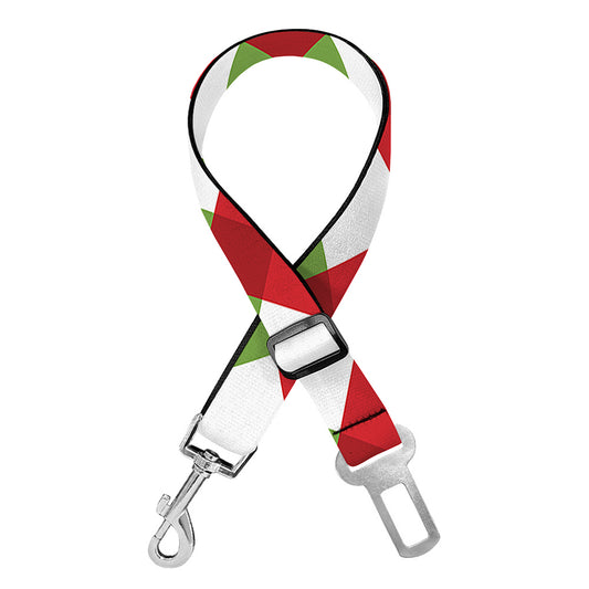 Merry Christmas Checkered Pattern Print Dog Seat Belt