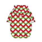 Merry Christmas Checkered Pattern Print Dog Zip Up Hoodie