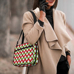 Merry Christmas Checkered Pattern Print Double Strap Bible Bag