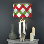 Merry Christmas Checkered Pattern Print Drum Lamp Shade