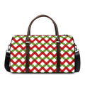 Merry Christmas Checkered Pattern Print Duffel Bag