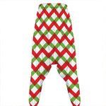 Merry Christmas Checkered Pattern Print Hammer Pants