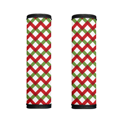 Merry Christmas Checkered Pattern Print Handle Covers