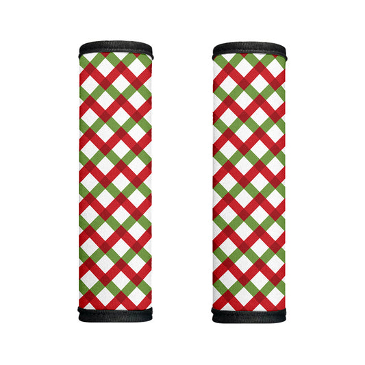 Merry Christmas Checkered Pattern Print Handle Covers