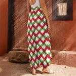 Merry Christmas Checkered Pattern Print Harem Pants