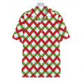 Merry Christmas Checkered Pattern Print Hawaiian Shirt