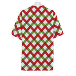 Merry Christmas Checkered Pattern Print Hawaiian Shirt