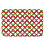 Merry Christmas Checkered Pattern Print Indoor Door Mat