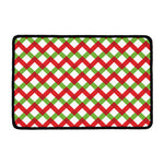Merry Christmas Checkered Pattern Print Kitchen Mat