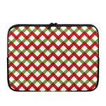 Merry Christmas Checkered Pattern Print Laptop Sleeve