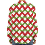 Merry Christmas Checkered Pattern Print Long Sleeve Baseball Jersey