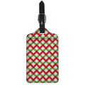 Merry Christmas Checkered Pattern Print Luggage Tag