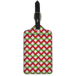 Merry Christmas Checkered Pattern Print Luggage Tag