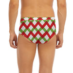 Merry Christmas Checkered Pattern Print Men's Briefs