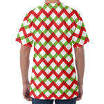 Merry Christmas Checkered Pattern Print Men's Velvet T-Shirt