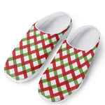 Merry Christmas Checkered Pattern Print Mesh Casual Shoes
