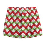 Merry Christmas Checkered Pattern Print Mesh Shorts