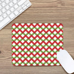 Merry Christmas Checkered Pattern Print Mouse Pad