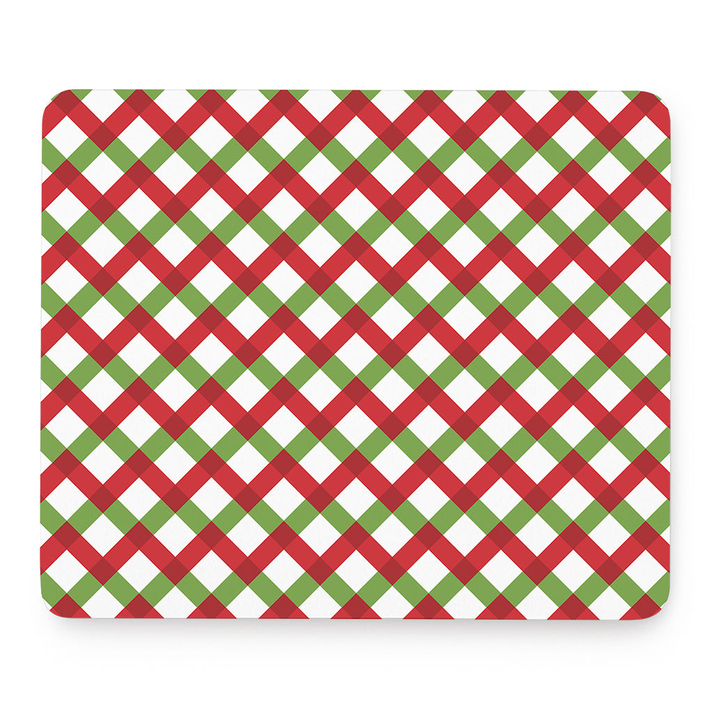 Merry Christmas Checkered Pattern Print Mouse Pad