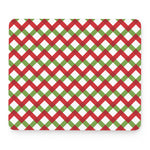 Merry Christmas Checkered Pattern Print Mouse Pad