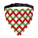 Merry Christmas Checkered Pattern Print Over The Collar Dog Bandana