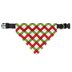 Merry Christmas Checkered Pattern Print Over The Collar Dog Bandana
