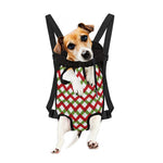 Merry Christmas Checkered Pattern Print Pet Carrier Backpack