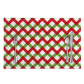 Merry Christmas Checkered Pattern Print Placemat