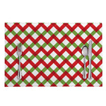 Merry Christmas Checkered Pattern Print Placemat