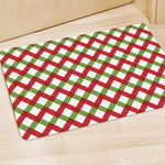 Merry Christmas Checkered Pattern Print Polyester Doormat