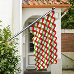 Merry Christmas Checkered Pattern Print Polyester Flag