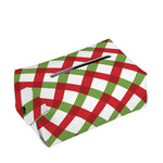 Merry Christmas Checkered Pattern Print Rectangle Tissue Box Cover