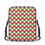 Merry Christmas Checkered Pattern Print Rectangular Crossbody Bag