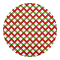 Merry Christmas Checkered Pattern Print Round Blanket