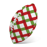 Merry Christmas Checkered Pattern Print Rugby Ball
