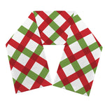 Merry Christmas Checkered Pattern Print Scarf